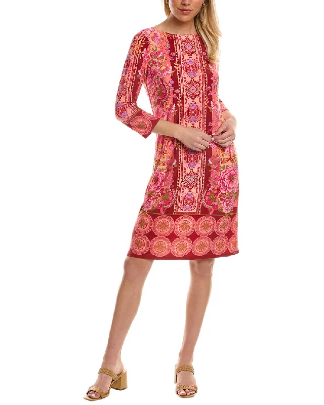 Exquisite Tailoring Stretch Design London Times 3/4-Sleeve Shift Dress