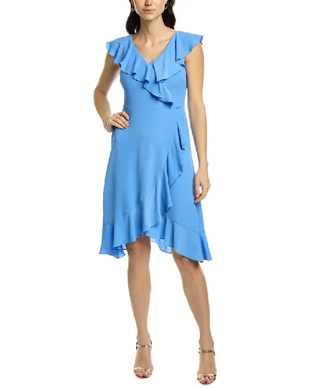 High Street Style Sports Fashion London Times Ruffle Faux Wrap Dress