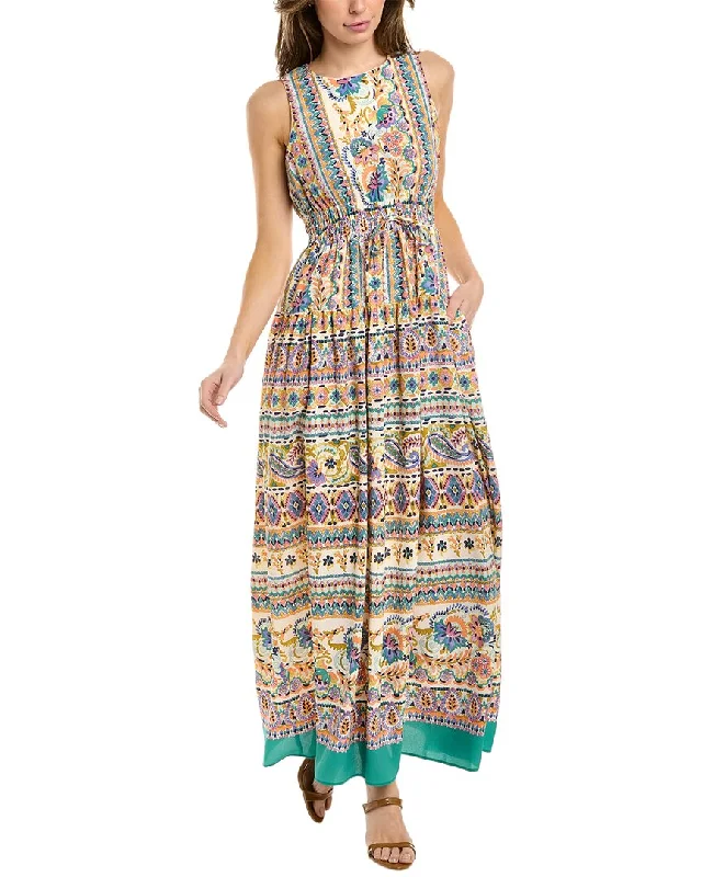 High-quality Styles Romantic Data MAISON TARA Smocked Waist Maxi Dress