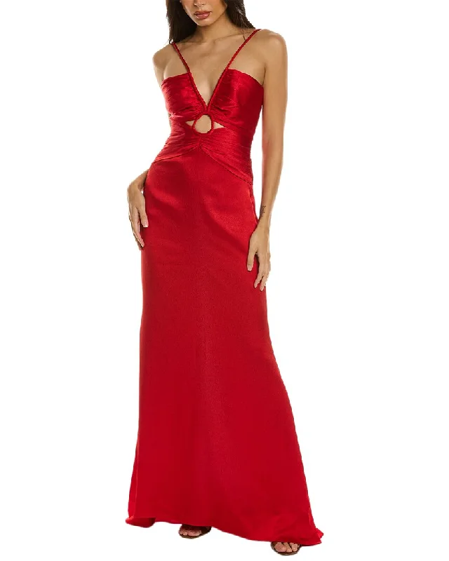 Sports High Waist Style ML Monique Lhuillier Satin Gown