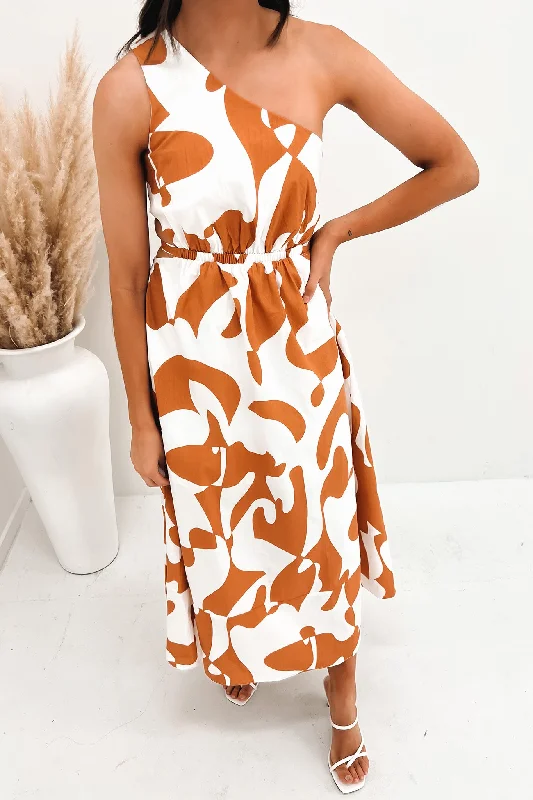 Trendy And Casual Modern Tailoring Morgan Maxi Dress Rust