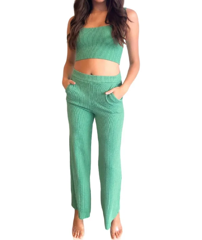 Comfortable and simple Nina Knit Pants In Green