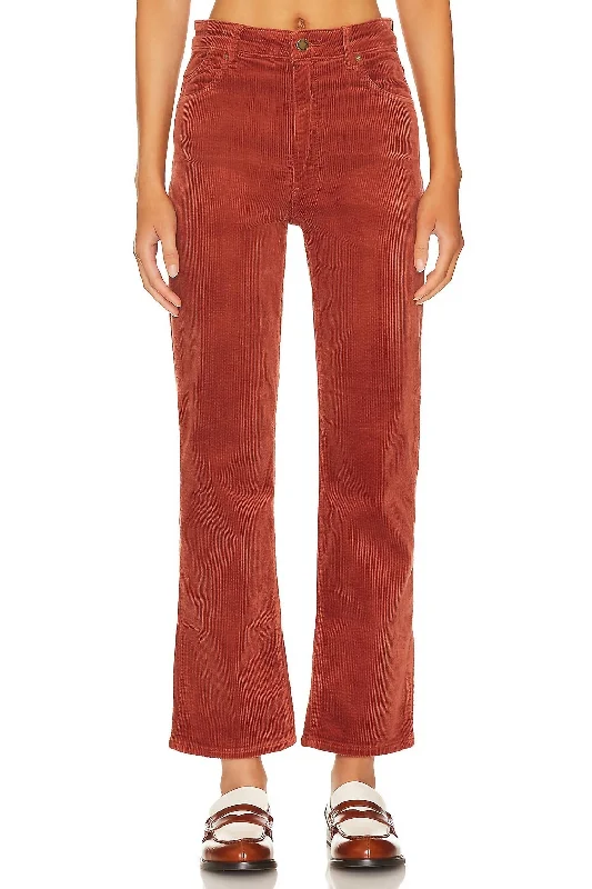 Lazy Home Carefree Original Straight Corduroy Pant In Brick