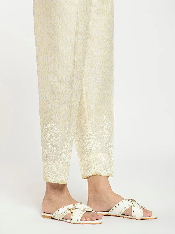 Comfortable And Simple Printed Cambric Trouser