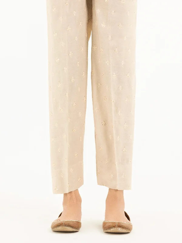 Sports Trend Exquisite Embroidery Embroidered Raw Silk Trousers(Pret)