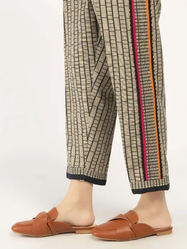 Youthful Street Fashion Denim Design Printed Khaddar Trousers