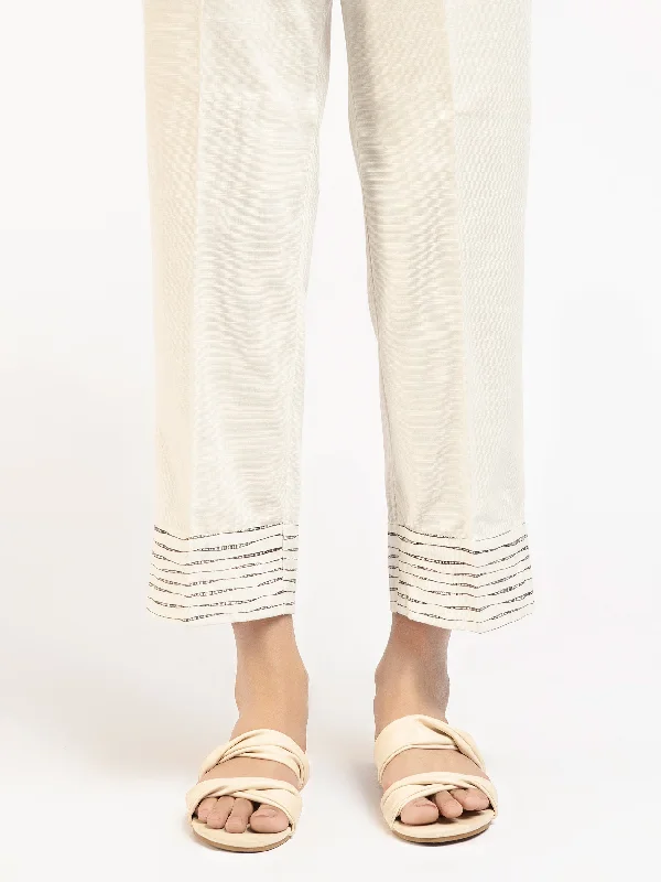 Sports Fashion Slim Fit Printed Khaddar Trousers