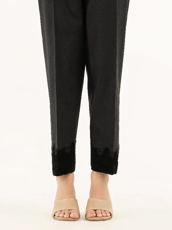 Street Style Appliqued Winter Cotton Trousers