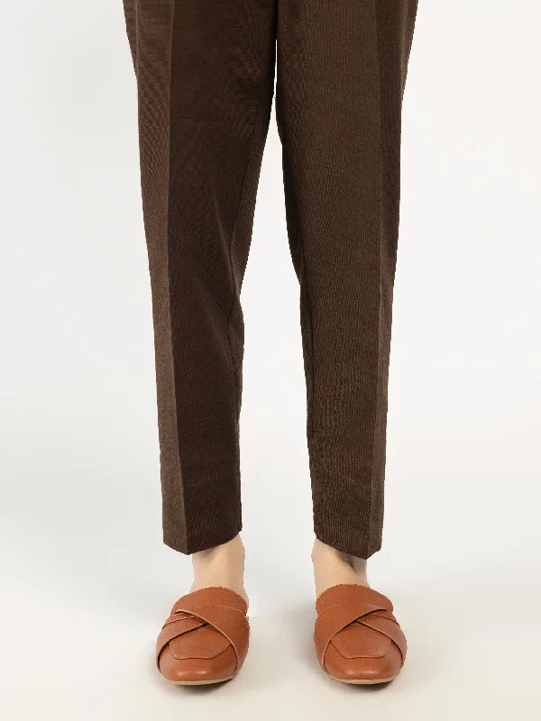 French Style Celebrity Style Plain Khaddar Trousers