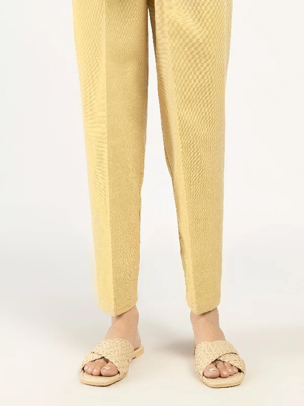 Classic Retro French Retro Plain Khaddar Trousers