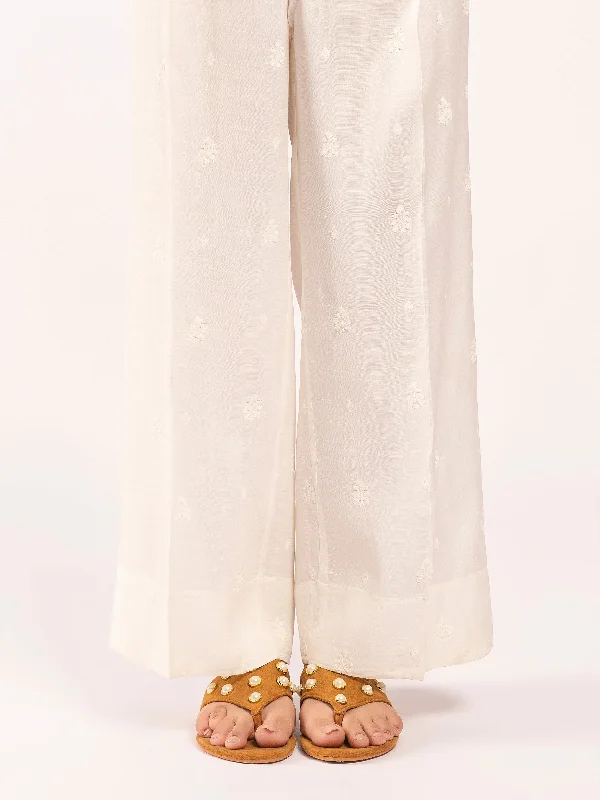 Avant-garde trend Embroidered Silk Trousers