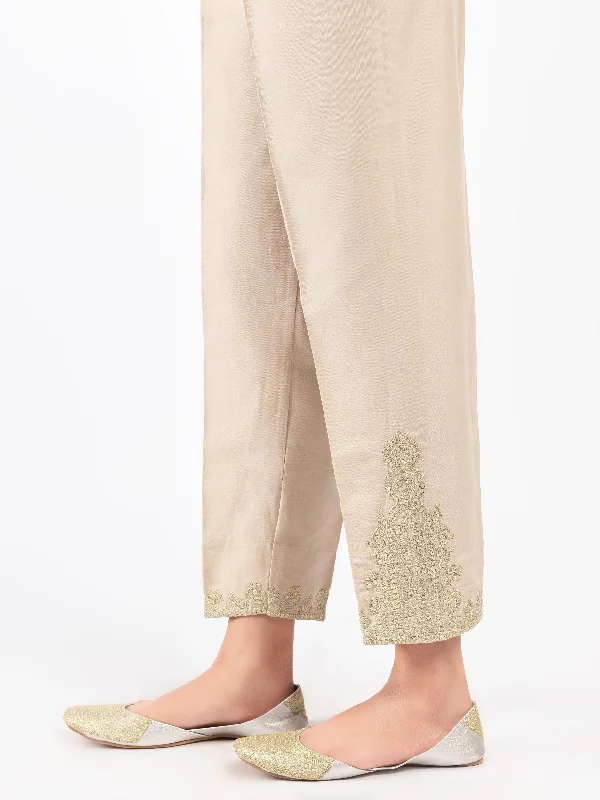 Stand-up collar design Embellished Winter Cotton Trousers