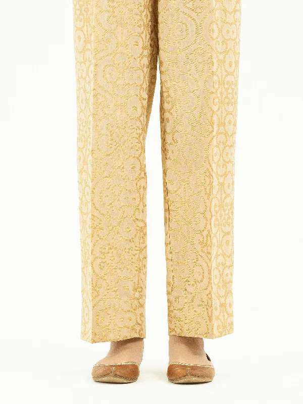 Comfortable Mind Personalized Design Printed Jacquard Trousers(Pret)