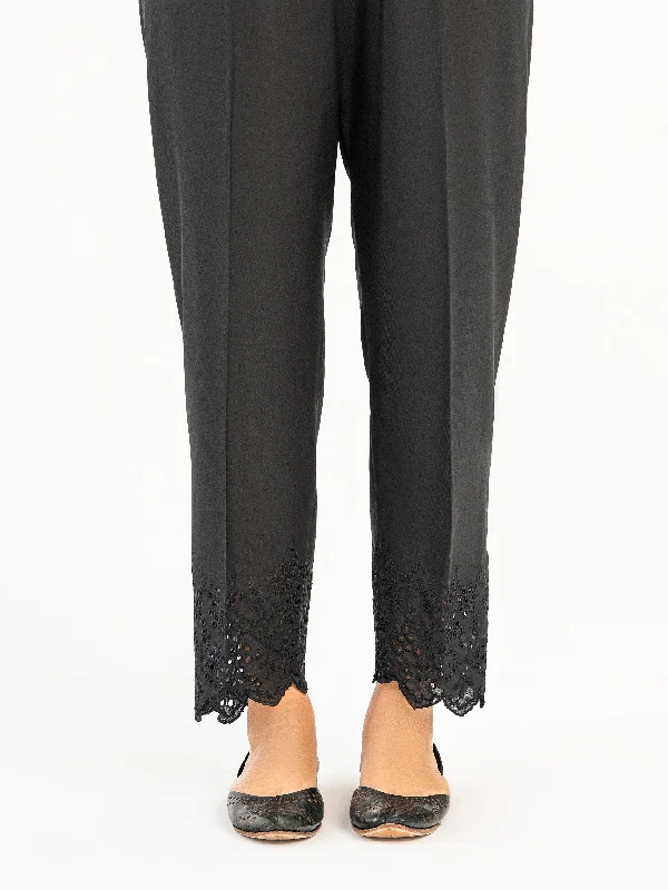 Urban Style Spring Fashion Embroidered Raw Silk Trouser(Pret)