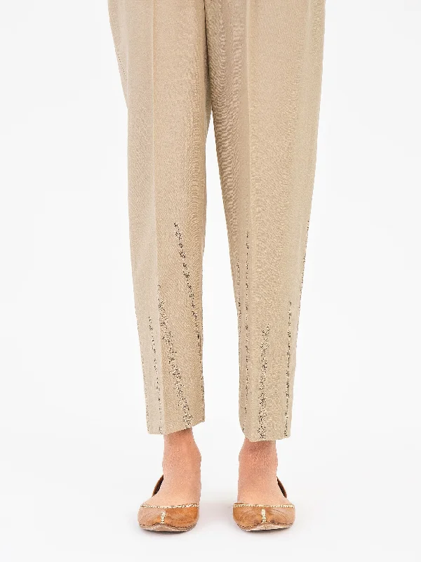 Advanced Customization Wearable At Home Or Out Embroidered Khaddar Trouser(Pret)