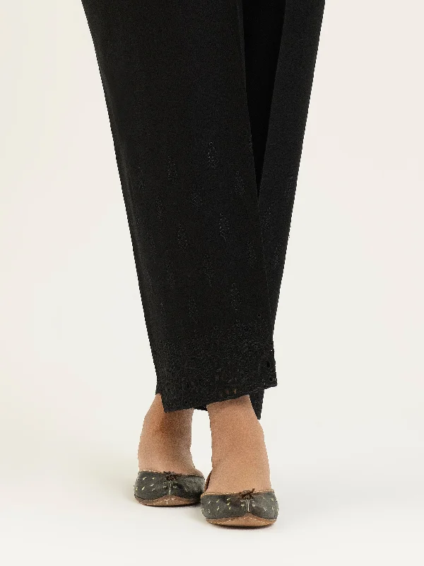 Youthful Vitality Elegant And Charming Embroidered Khaddar Trouser(Pret)