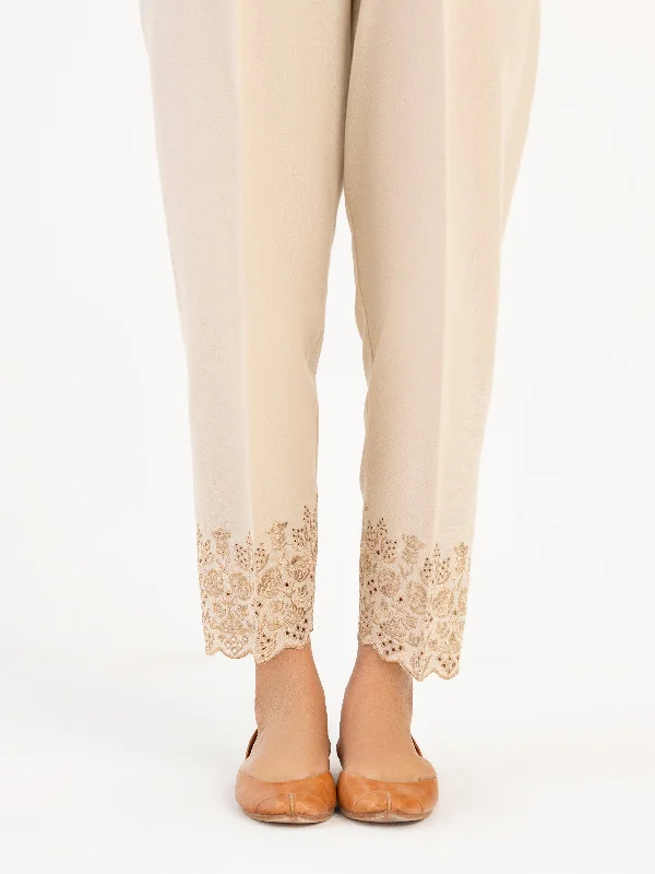 Elegant Wear Celebrity Style Embroidered Khaddar Trouser(Pret)