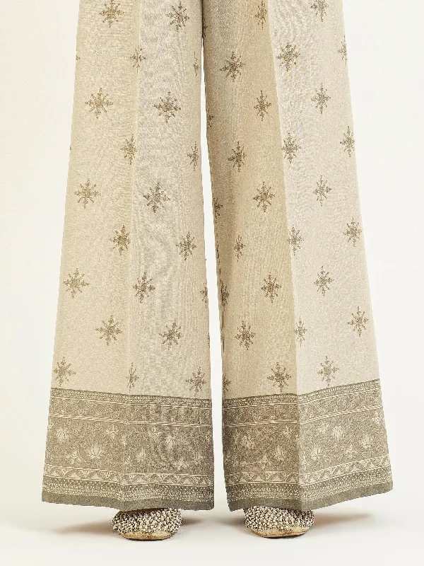 Fashion Classic Avant-garde Design Printed Khaddar Trouser(Pret)