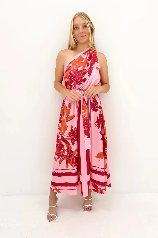 Comfortable Fashion Stunning Fashion Phoenix Midi Dress Pink Orange
