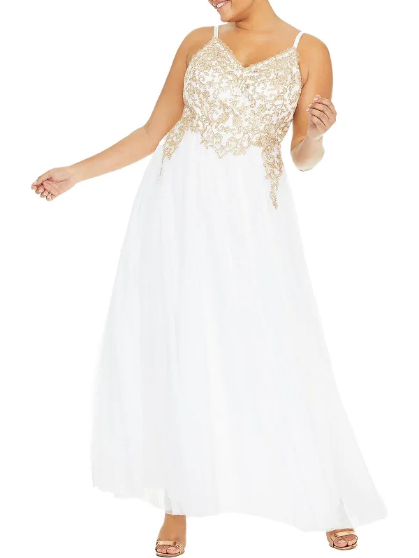 Basic Version Embroidered Letters Plus Womens Embroidered Juniors Evening Dress