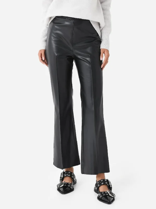Fashionable And Fashionable Sports Fashion Porterfield Vegan Leather Crop Flare Pant In Black