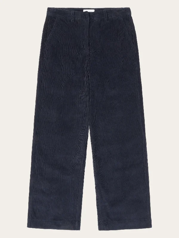 Personalized Wear Fashion Design POSEY wide high-rise irregular corduroy pant - GOTS/Vegan - Night Sky