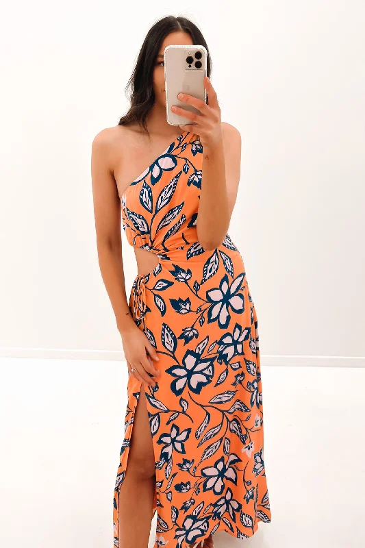 Sports Casual Style Remeny Maxi Dress Tangerine