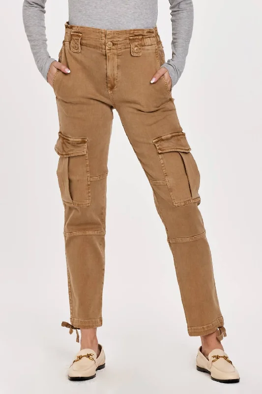 Elegant And Charming Dessert Matching Richie High Rise Cargo Pants In Butterscotch