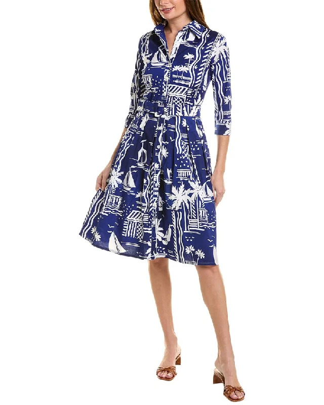 Simple Matching Avant-garde Design Samantha Sung Audrey 1 3/4-Sleeve Shirtdress