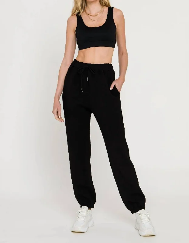 High Street Style Luxury Temperament Scuba Joggers In Black