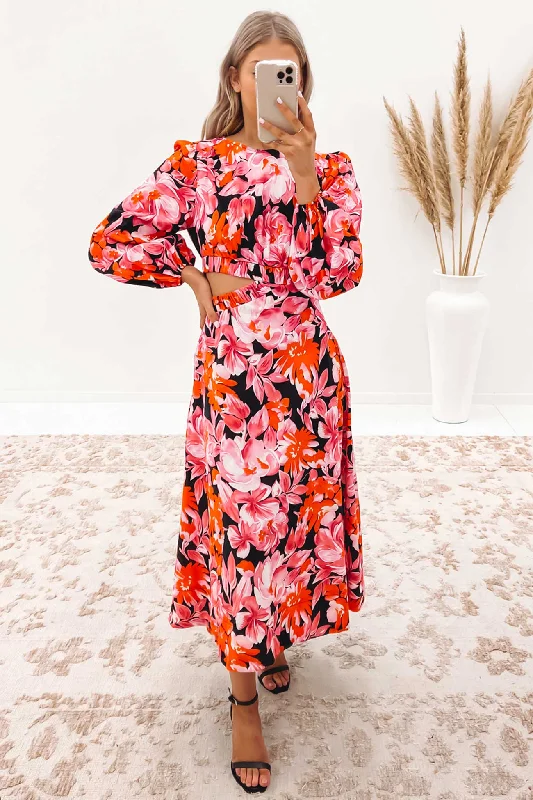 Refreshing Design Elegant And Noble Sienah Maxi Dress Floral Pink