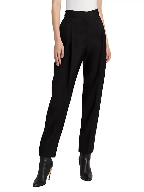 Perfect Tailoring Celebrity Must-have Single Pleat Peg Trouser In Black