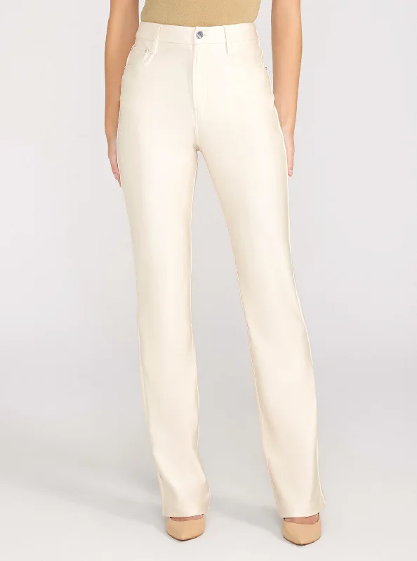 Celebrity Must-have Slightly Flared Design Stone High-Rise 80s Straight Pants