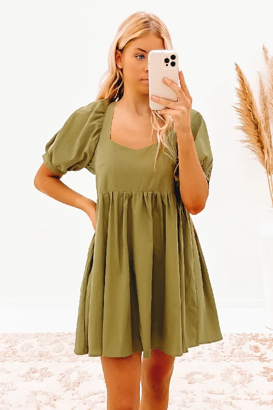 Minimal Style Stormi Mini Dress Khaki