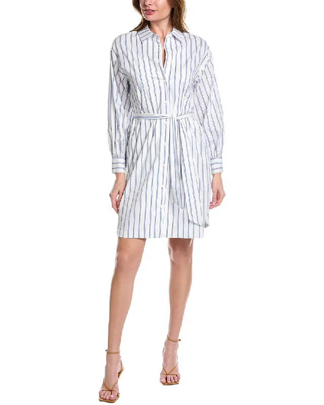 Elegant And Charming Celebrity Style T Tahari Striped Shirtdress