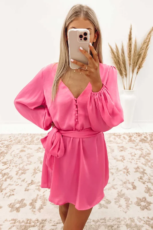 Age-reducing Style British Style Tahlie Mini Dress Pink