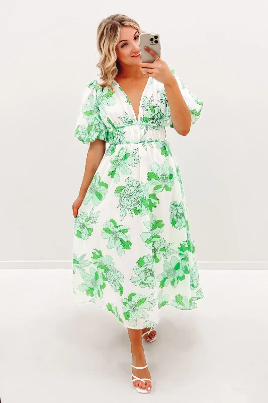 Personalized Series Youthful Tali Midi Dress Green
