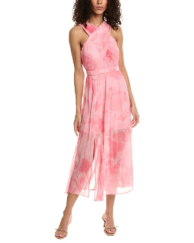 Exquisite Craftsmanship Celebrity Must-have Ted Baker Cross Front Pleated Midi Dress Exquisite Craftsmanship Celebrity Must-have Ted Baker Cross Front Pleated Midi Dress