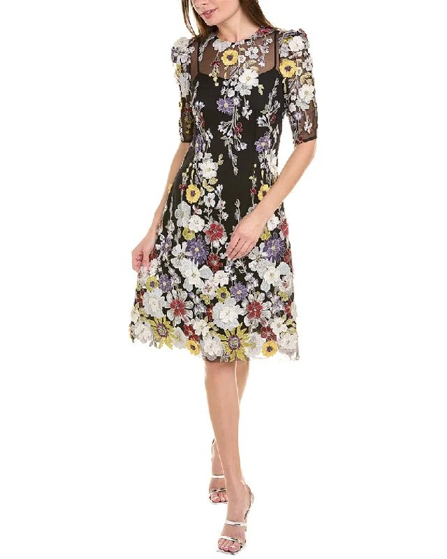 Personalized Wear French Style Teri Jon by Rickie Freeman Embroidered Floral A-Line Dress Personalized Wear French Style Teri Jon by Rickie Freeman Embroidered Floral A-Line Dress