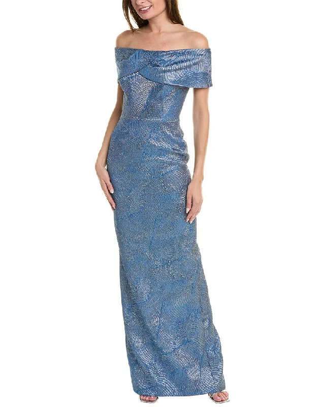 Fresh And Fashionable Bottom And Versatile Teri Jon by Rickie Freeman Metallic Jacquard Gown Fresh And Fashionable Bottom And Versatile Teri Jon by Rickie Freeman Metallic Jacquard Gown