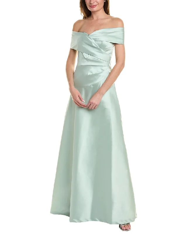 Fashionable Prints Luxury Style Teri Jon by Rickie Freeman Off-The-Shoulder Gown