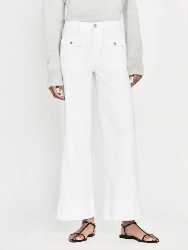 Perfect Tailoring Celebrity Must-have The 70S Patch Pocket Crop In White