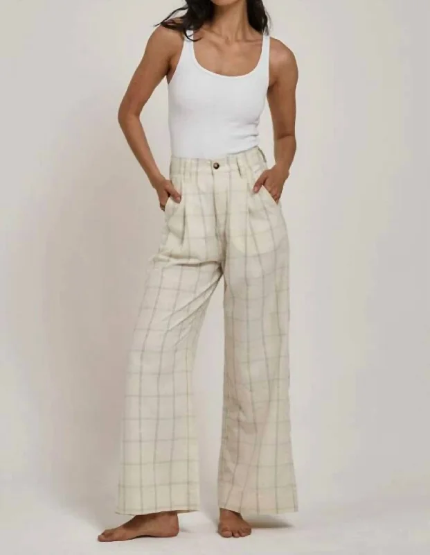 Retro Prints Relaxed And Casual The Promised Land Artist Pants In Heritage White