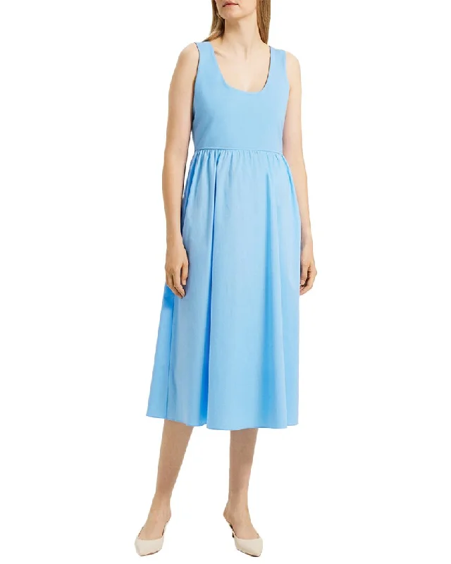Tropical Style Fresh And Natural Theory Combo Poplin Dress
