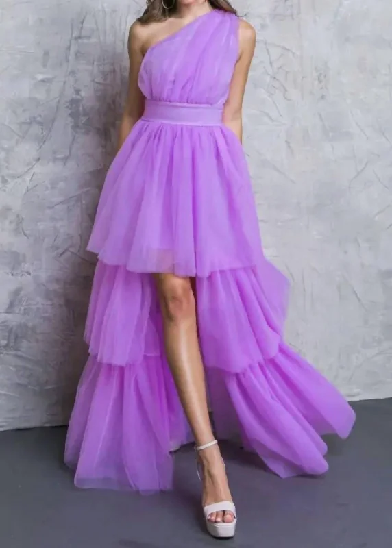 End Of The Year Tulle Maxi Dress In Lavender