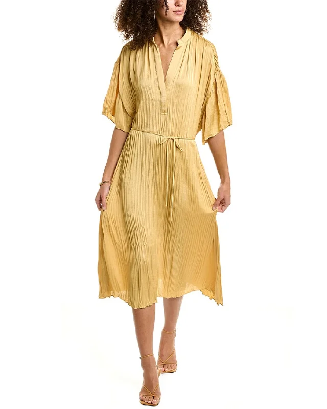 Fashion Innovation Unique Design Vince Crushed Band Collar Midi Dress