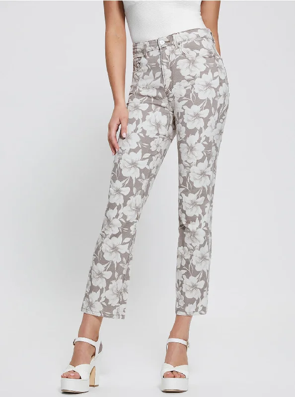 Fashion Classic New Season Series Floral Print High-Rise Girly Pants