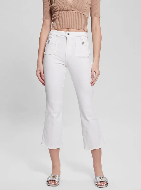 Warm Atmosphere Romantic And Fresh White Tahlia Kick Flare Pants