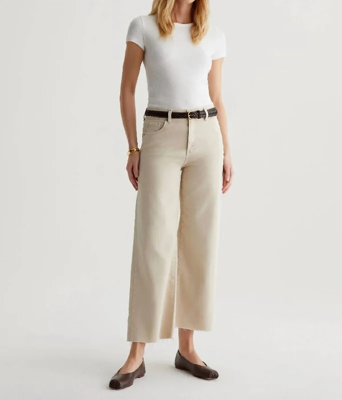 Celebrity Style Classic Series Wide Leg Crop Pants In Sulfur Dessert Rock