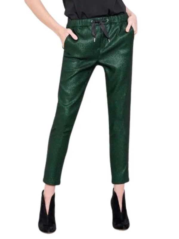 Fashion Must-have Thin Design Women Faustine Trouser In Shiny Green